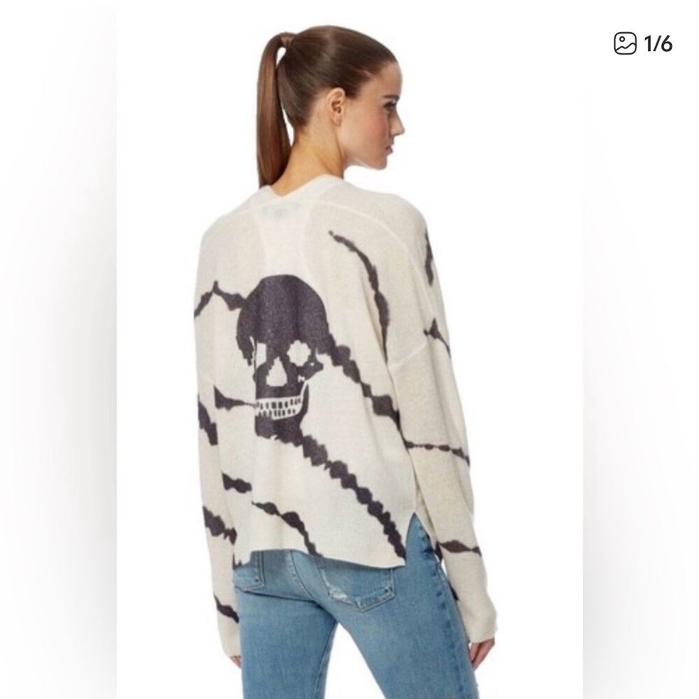✨🖤 360 Cashmere Oversized Skull Tie‎ Dye Cashmere Sweater XS 🖤✨